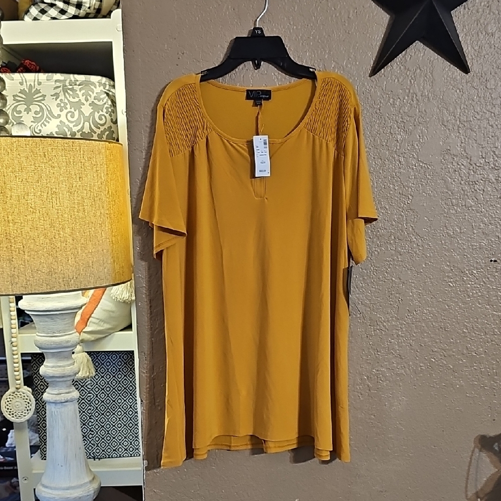 Avenue Plus Size Mustard Blouse